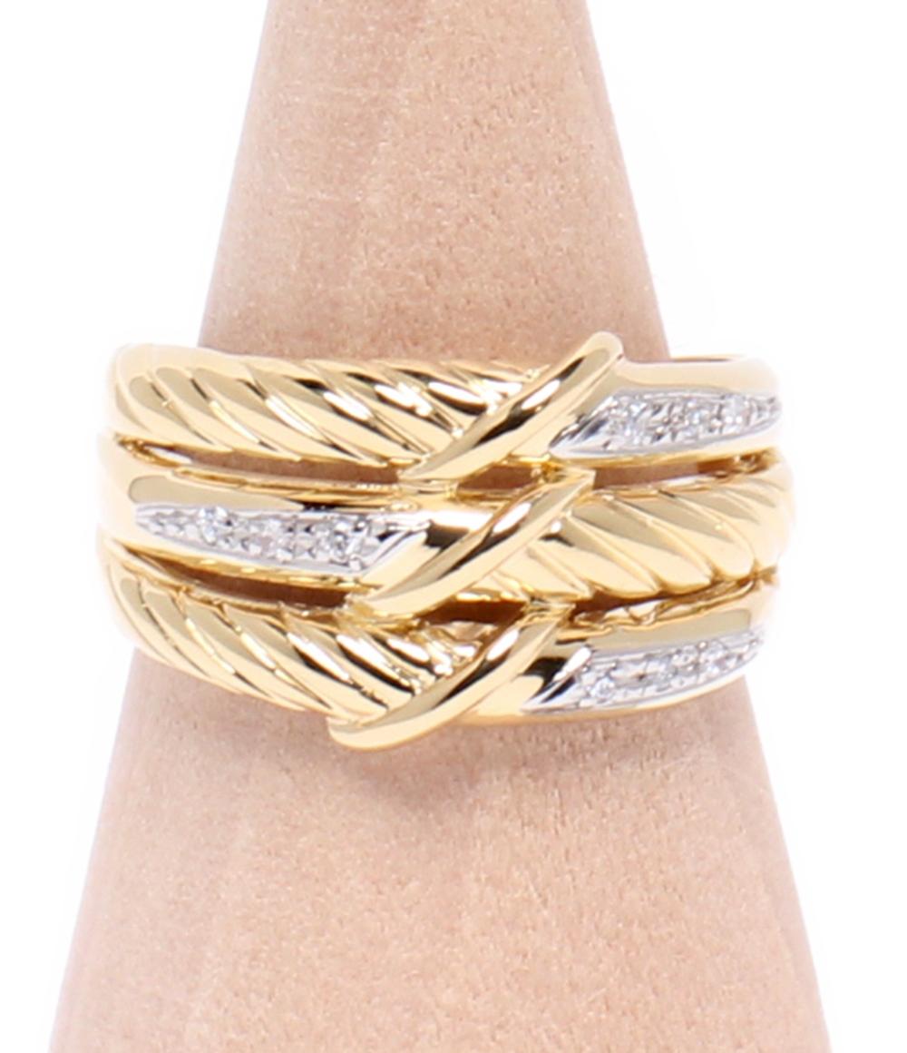 美品 リング 指輪 K18 Pt900 ダイヤ 0.05ct レディース SIZE 12号