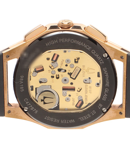 Bulova 腕時計 カーブ クオーツ ブラック 98A185 メンズ ブローバ