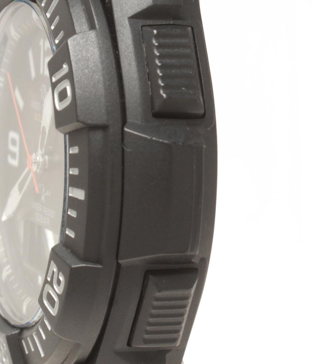 美品 Q&Q 腕時計 ソーラー ブラック UP08 メンズ キューアンドキュー