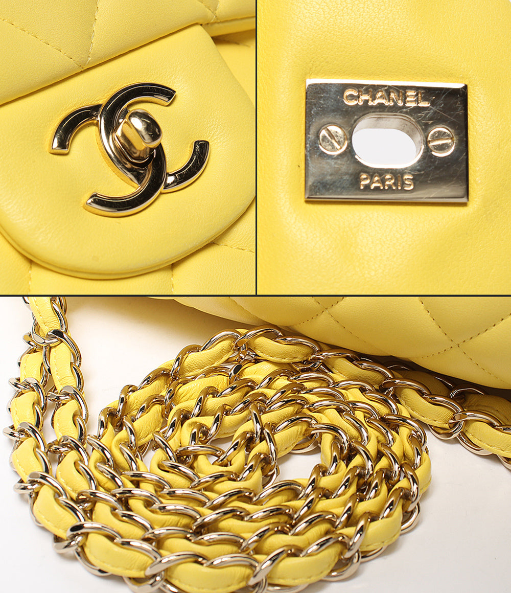 CHANEL チェーンショルダーバッグ ゴールド金具 ダブルチェーン ダブルフラップ デカマトラッセ レディース シャネル
