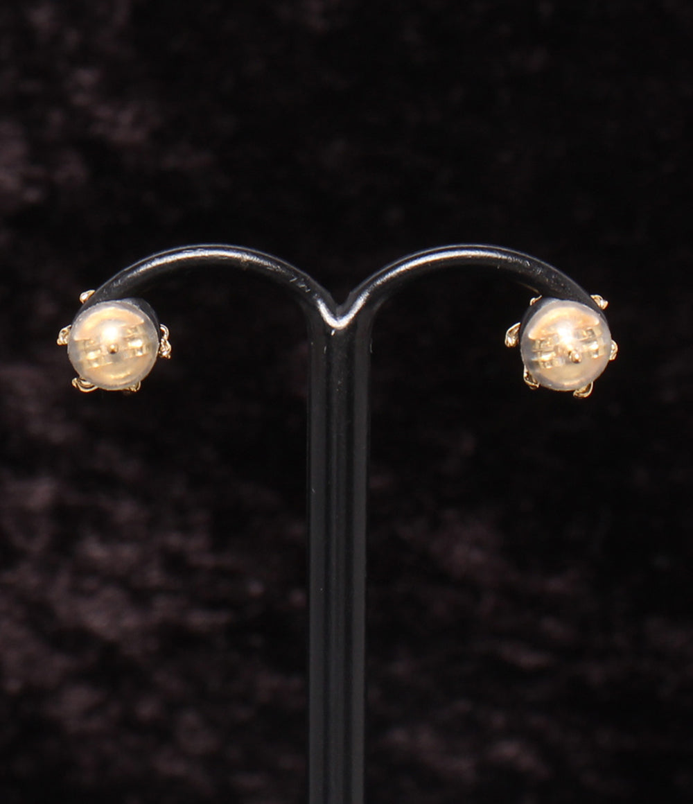 美品 K.UNO Disney ピアス K18 ダイヤ 0.04ct フラワーモチーフ 花モチーフ レディース ケイウノ