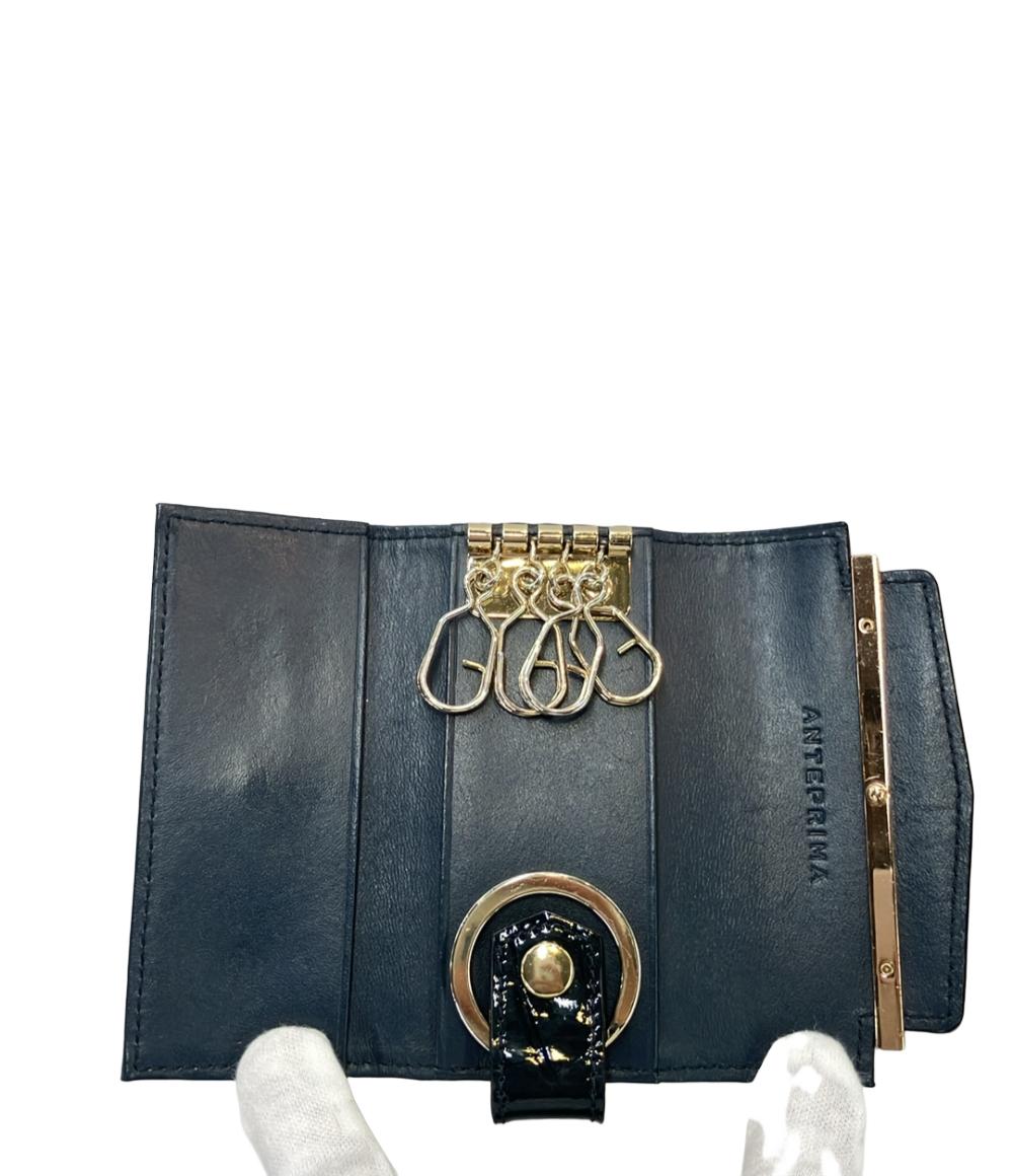 ANTEPRIMA 4連キーケース キーリング付き エナメル クロコ型押し レディース アンテプリマ