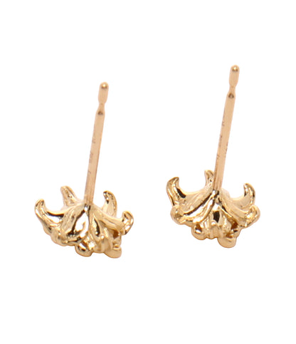 美品 K.UNO Disney ピアス K18 ダイヤ 0.04ct フラワーモチーフ 花モチーフ レディース ケイウノ