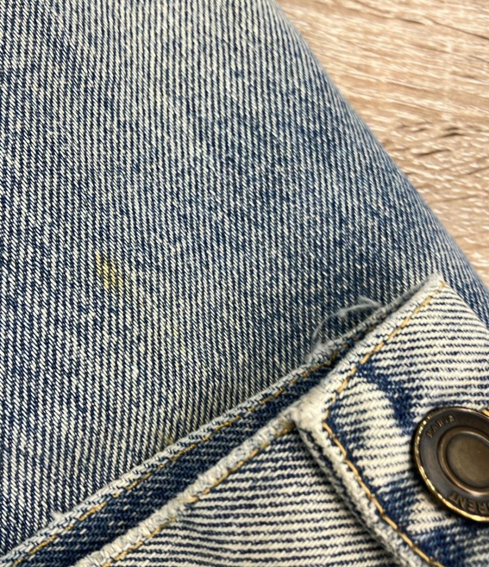 SAINT LAURENT デニムジャケット 襟コーデュロイ クラッシュ加工 530366  YA894 メンズ SIZE XS サンローラン