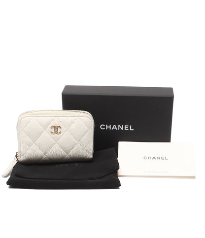 CHANEL コインケース ゴールド金具 キャビアスキン マトラッセ ココマーク レディース シャネル