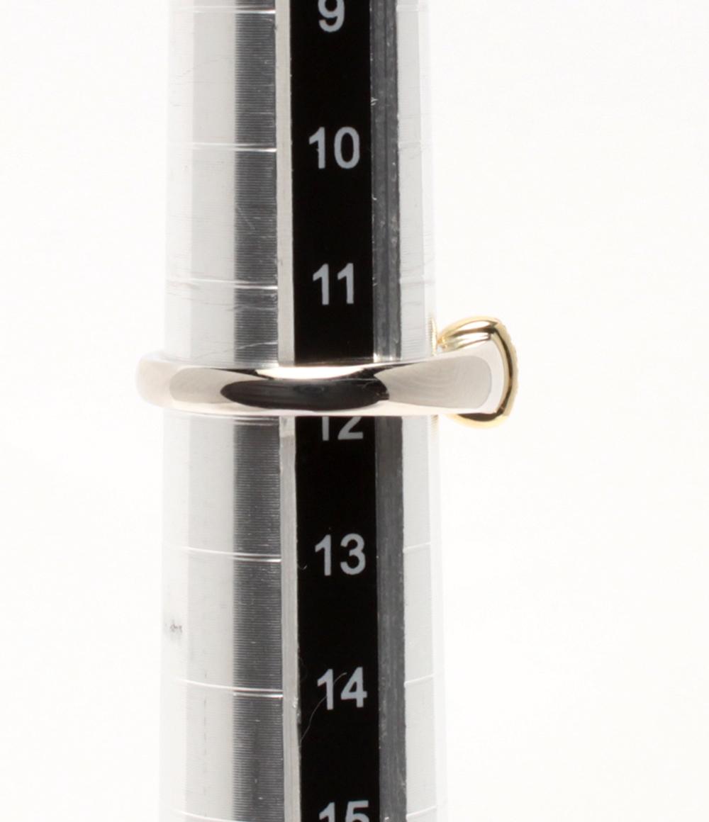 美品 リング 指輪 K18 Pt900 トパーズ 1.29ct ダイヤ 0.03ct レディース SIZE 12号