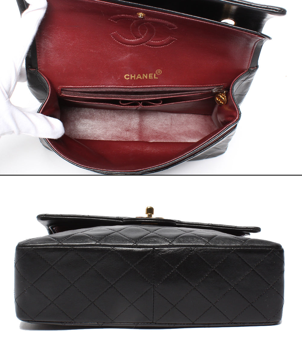 CHANEL シャネル フラップダブル チェーンショルダーバッグ カーフスキン シャネル チェーンショルダーバッグ ダブルチェーン ダブルフラップ