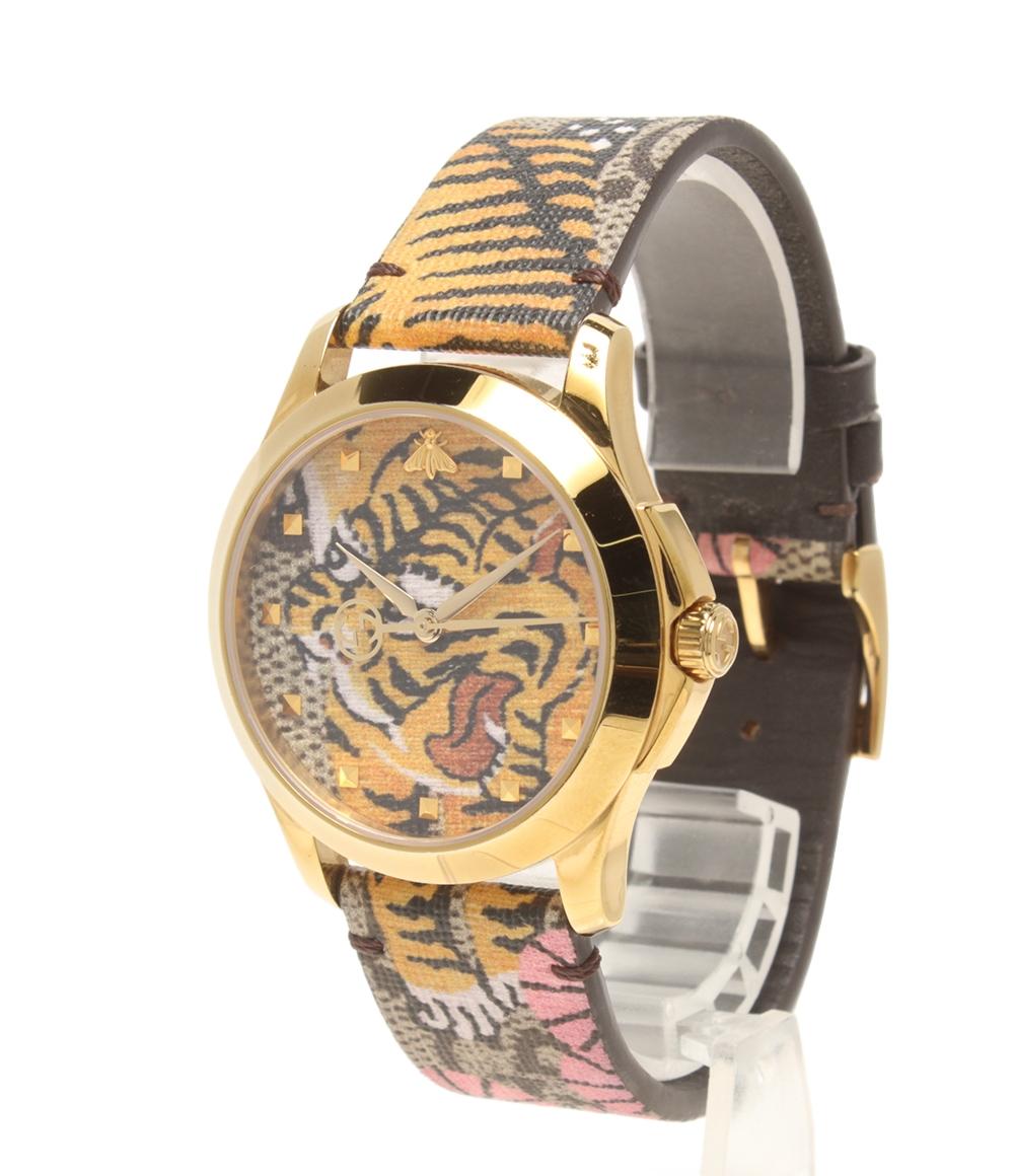 GUCCI グッチ 126.4 Gタイムレス レザー クォーツ 腕時計 正規品 / C931 GUCCI 腕時計 Gタイムレス タイガー クオーツ 126.4 メンズ グッチ