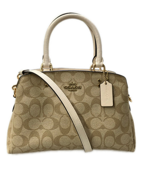 【美品】COACH シグネチャー ハンドバッグ がま口 肩掛けバッグ　コーチ COACH ハンドバッグ ショルダーバッグ 2WAY 斜め掛け シグネチャー