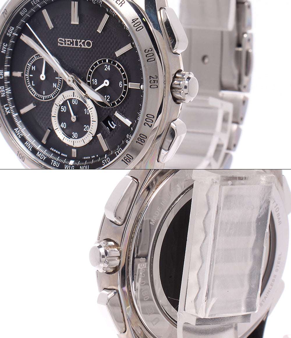 SEIKO 腕時計 フライトエキスパート ブライツ BRIGHTZ ソーラー電波 ブラック 8B92-0AB0 メンズ セイコー