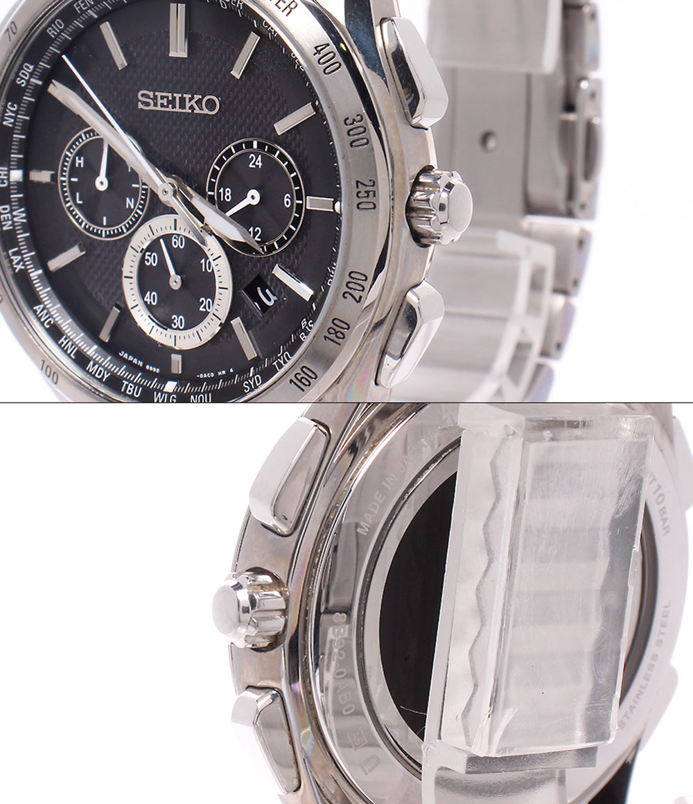 SEIKO 腕時計 フライトエキスパート ブライツ BRIGHTZ ソーラー電波 ブラック 8B92-0AB0 メンズ セイコー