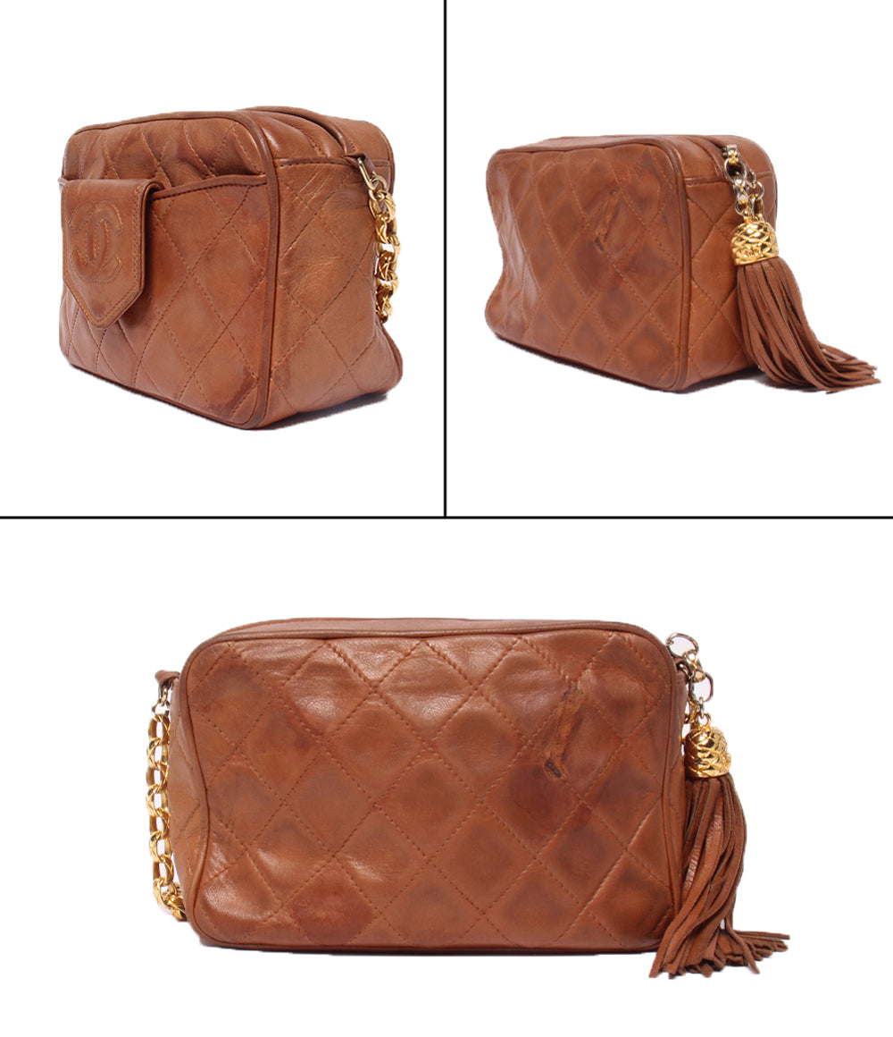 CHANEL チェーンショルダーバッグ 1番台 ラムスキン ゴールド金具