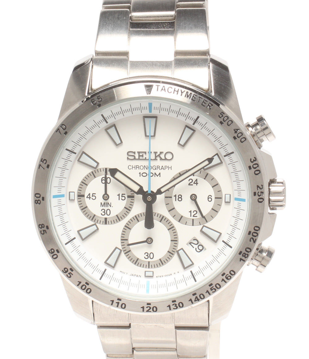 SEIKO 腕時計 クロノグラフ クオーツ ホワイト 6T63-00D0 メンズ セイコー