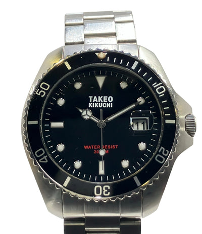 TAKEO KIKUCHI 腕時計 クオーツ ブラック TK-20C5 メンズ タケオキクチ