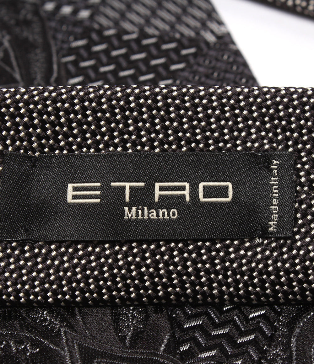 美品 ETRO ネクタイ 切り替えペイズリー柄 メンズ エトロ