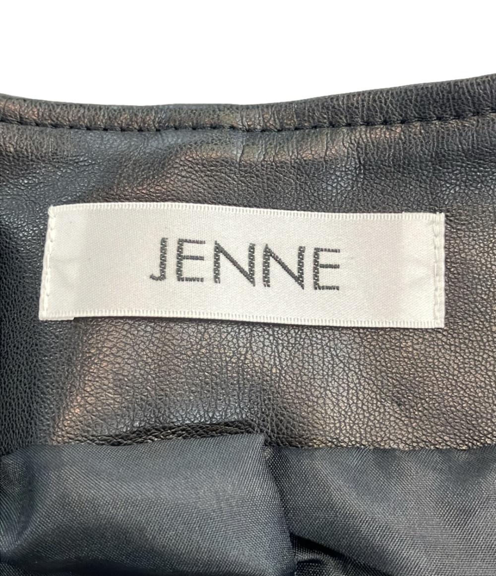 ジェンヌ エコレザーぺプラムジャケット レディース SIZE S JENNE