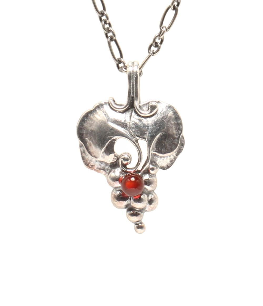 Georg Jensen ネックレス SV925 イヤーペンダント 1996 ガーネット グレープモチーフ レディース ジョージジェンセン