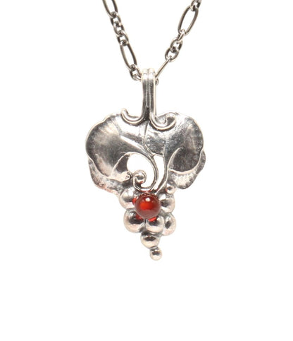 Georg Jensen ネックレス SV925 イヤーペンダント 1996 ガーネット グレープモチーフ レディース ジョージジェンセン