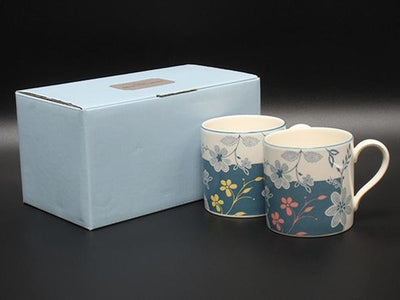 美品 WEDGWOOD マグカップ 2点セット ペア メドウフラワーズ イエロー ピンク ウエッジウッド