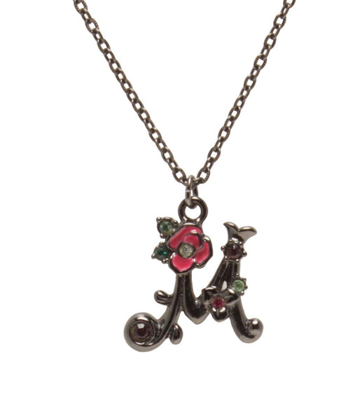ANNA SUI ネックレス イニシャルM フラワーモチーフ レディース 