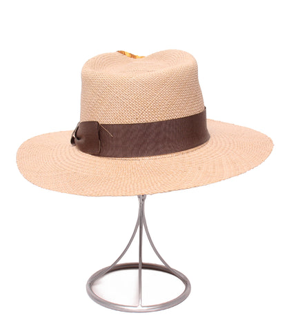 美品 SUPER DUPER 麦わら帽子 パナマハット Dedalo Panama Large linen メンズ スーパーデューパー