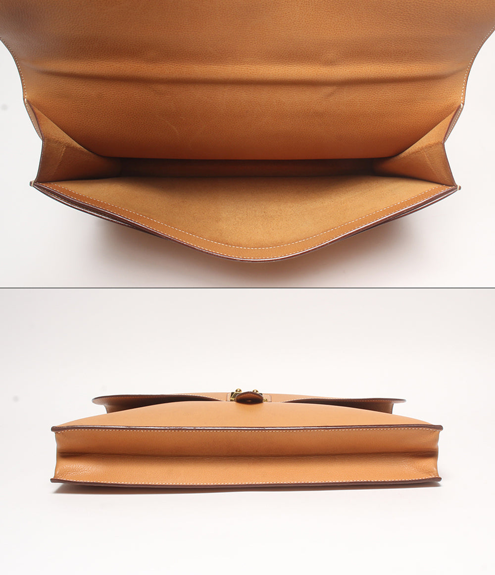 HERMES ビジネスバッグ ブリーフケース  ▢H刻印 ゴールド金具 サック ア デペッシュ メンズ エルメス