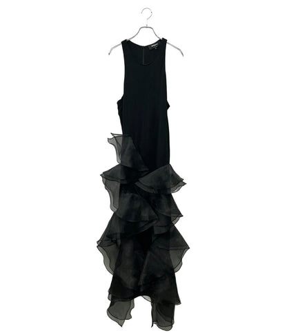 Rochas マキシドレス ロング スリム ノースリーブ フリル付き ROWW50215C RW レディース SIZE 44 (L) ロシャス