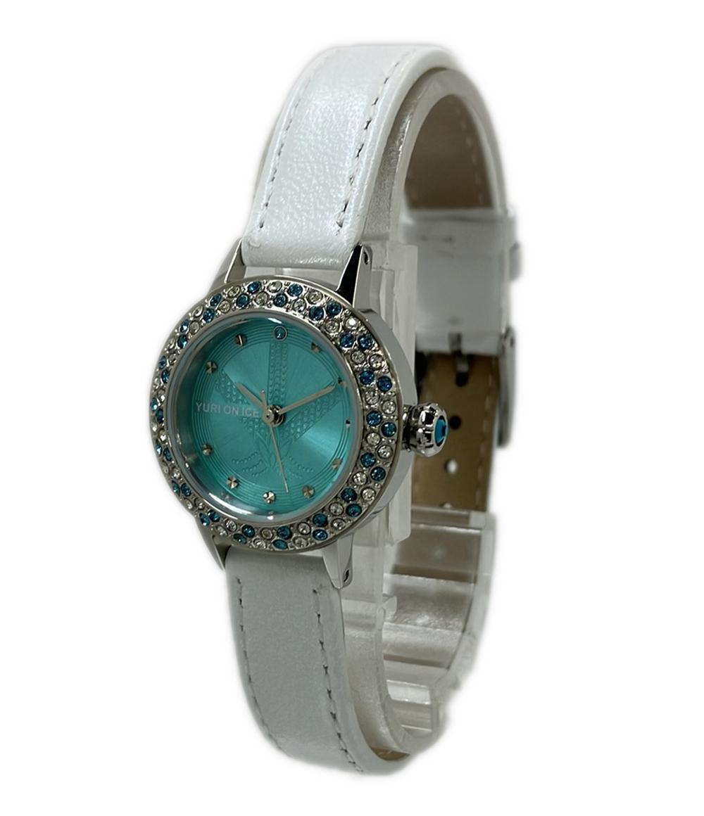 美品 腕時計 ユーリ!!! on ICE クオーツ グリーン系 レディース