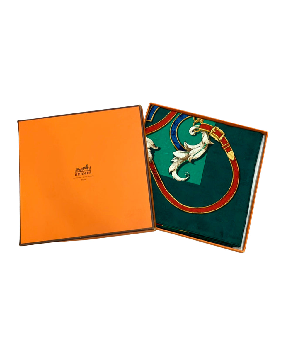美品 HERMES スカーフ カレ90 シルク100% L’INSTRVCTION DV ROY レディース メンズ エルメス