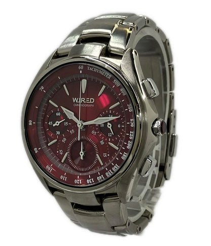 WIRED 腕時計 クオーツ レッド系 7T11-0AB0 メンズ ワイアード
