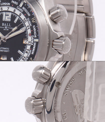 BALLWATCH 腕時計 ダイバー ワールドタイム エンジニア マスター II 自動巻き ブラック DG2022A メンズ ボールウォッチ