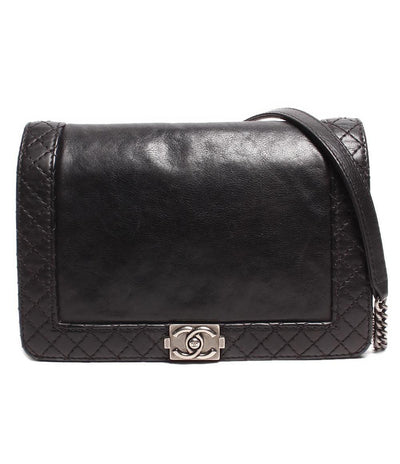 シャネル レザー ショルダーバッグ シルバー金具 ボーイシャネル レディース CHANEL