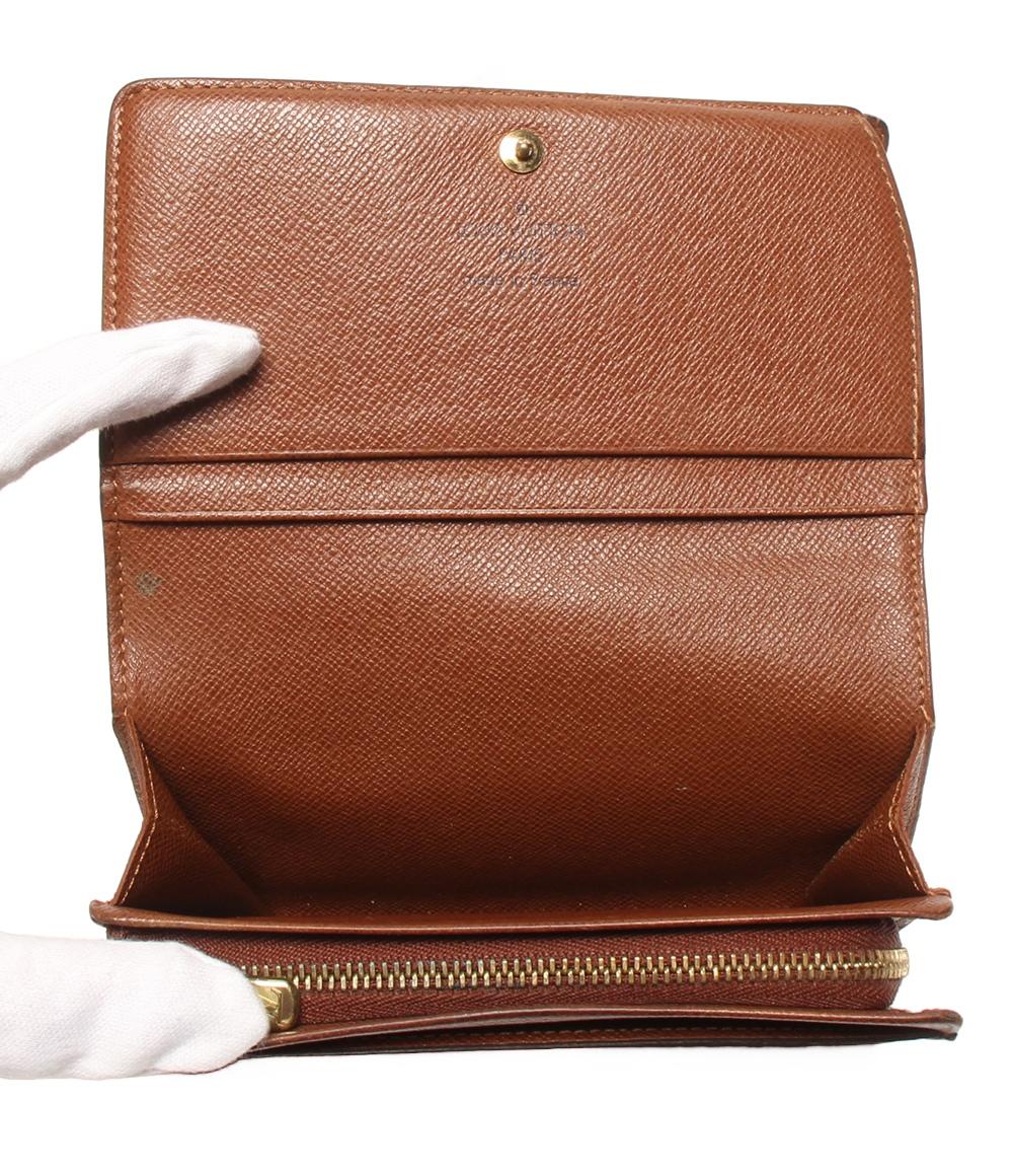 ルイヴィトン 二つ折り財布 ポルトモネビエ トレゾール モノグラム  