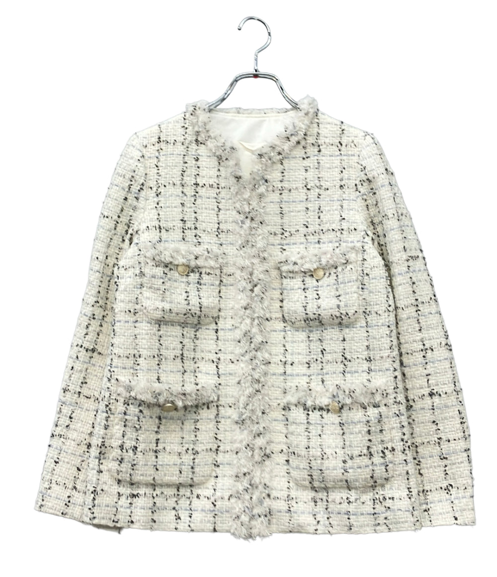 ANAYI ノーカラージャケット ミックスツイード レディース SIZE 38 (M) アナイ