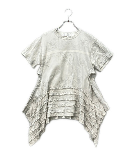 tao COMME des GARCONS 半袖 転写フリル Tシャツ レディース SIZE S タオ コムデギャルソン
