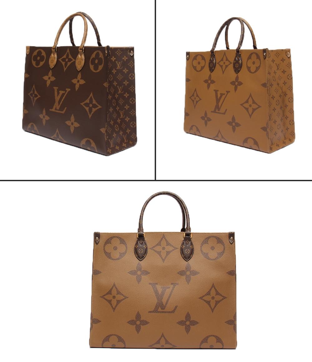 美品 LOUIS VUITTON トートバッグ 肩掛け モノグラム リバース モノグラムジャイアント オンザゴーGM M45320 レディース メンズ ルイ・ヴィトン