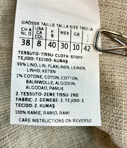 S'MAX MARA 半袖ジャケット タグ付き  コート リネン ライトグレー レディース SIZE 42 (M) エス マックスマーラ