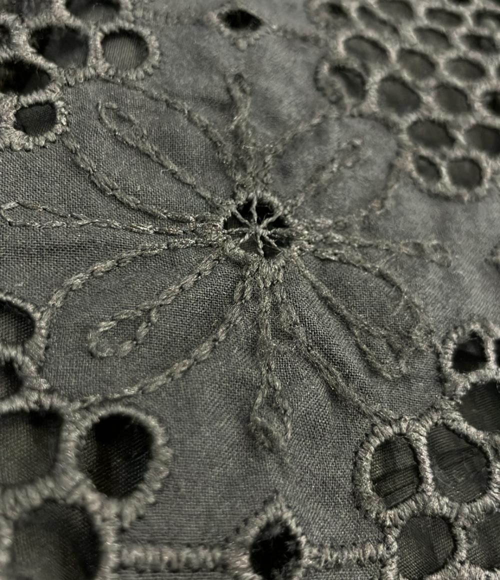 ebure コットンエンブロイダリーレース タックテーパードパンツ レディース SIZE 38 (XS) エブール