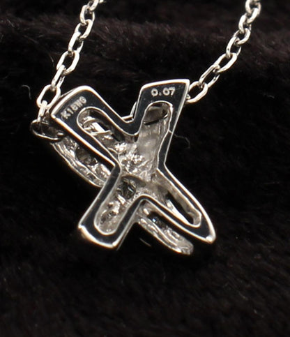 美品 ネックレス K18WG ダイヤ 0.07ct レディース