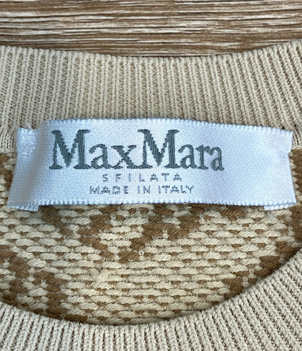 MAX MARA スウェットシャツ パターンコットン ヘキサゴン柄 切替ニット タグ付き 11-36-13718 レディース SIZE S マックスマーラ