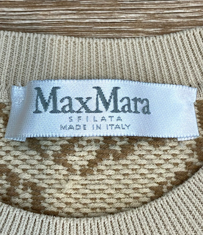 MAX MARA スウェットシャツ パターンコットン ヘキサゴン柄 切替ニット タグ付き 11-36-13718 レディース SIZE S マックスマーラ