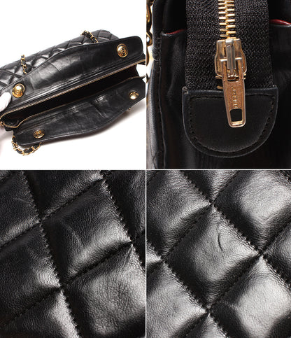 CHANEL チェーンショルダーバッグ 肩掛け ラムスキン 1番台 マトラッセ レディース シャネル