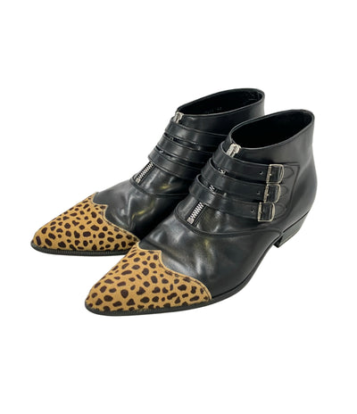 SAINT LAURENT PARIS ショートブーツ レオパード メンズ SIZE 42 (27cm) サンローランパリ
