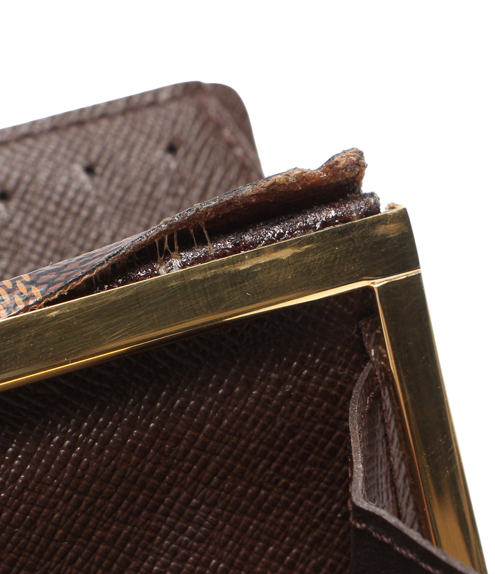 LOUIS VUITTON 二つ折り財布 がま口 ポルトフォイユ ヴィエノワ ダミエ