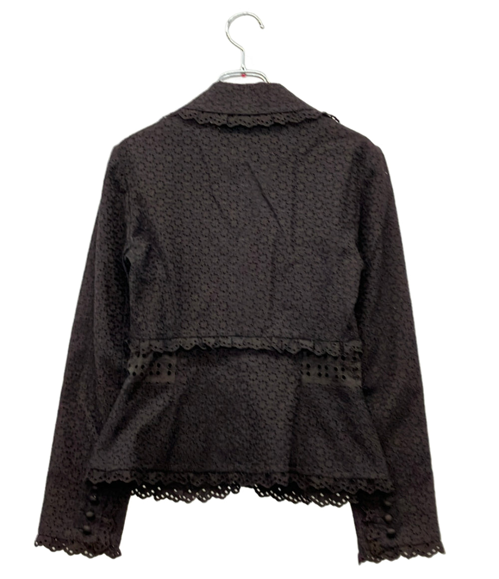 LOUIS VUITTON テーラードジャケット フリル パッチング レース レディース SIZE 36 (S) ルイ・ヴィトン