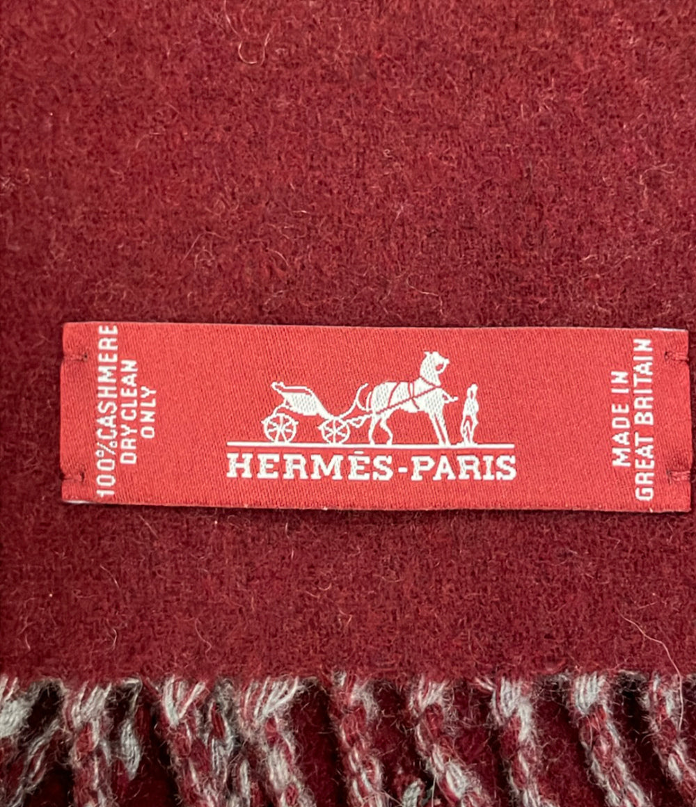 美品 HERMES マフラー カシミヤ100% カザック メンズ レディース エルメス