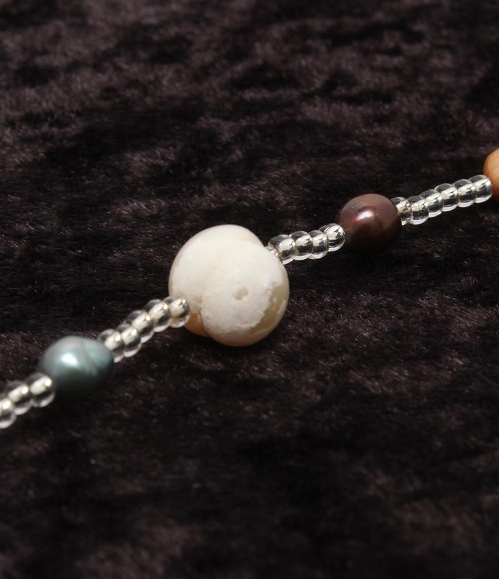 ロングネックレス 淡水マルチカラーパール レディース