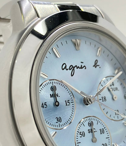 agnes b. 腕時計 クオーツ ブルー V654-6100 ユニセックス アニエスベー