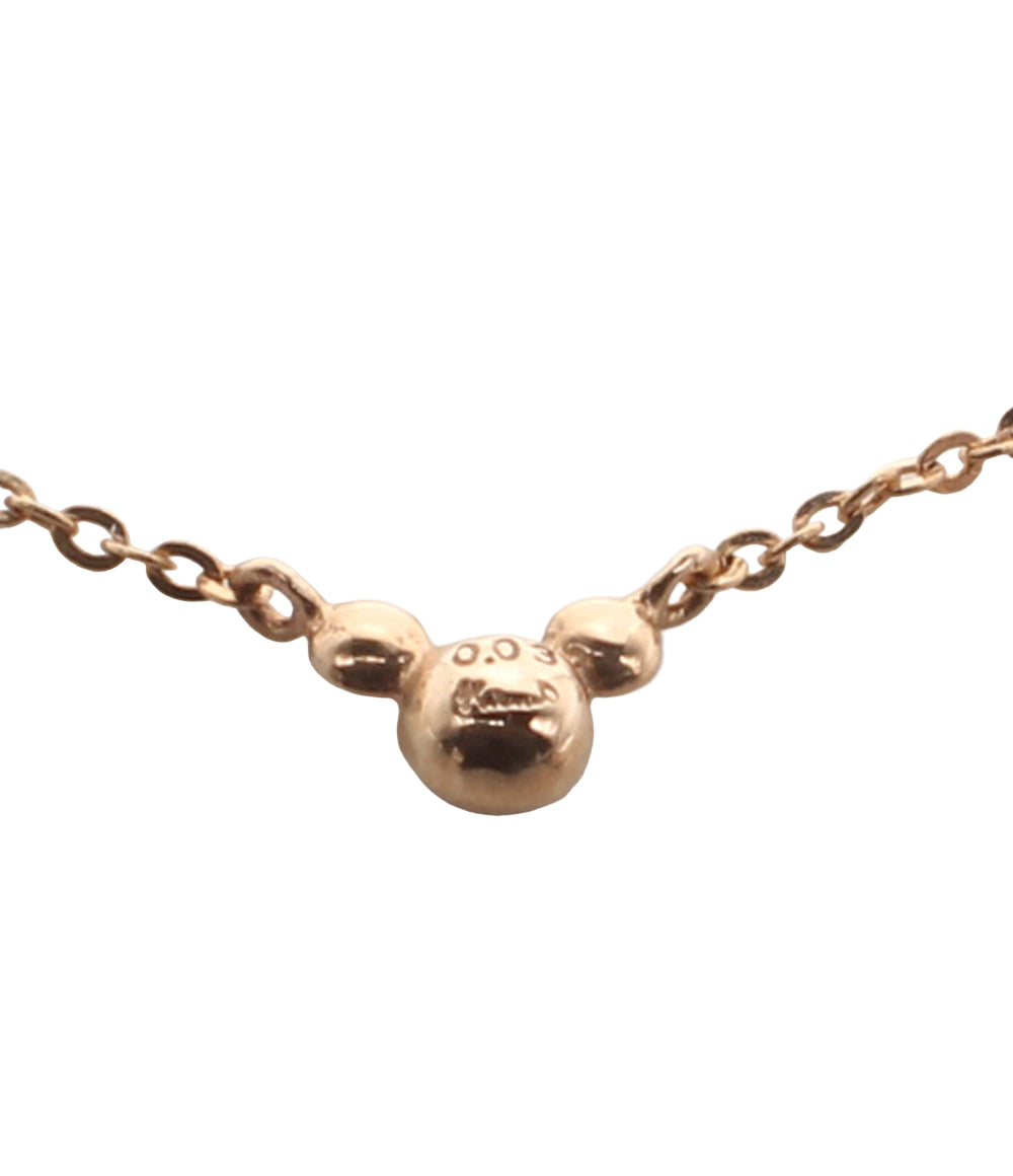 美品 Disney K.UNO ネックレス K18 ダイヤ 0.03ct ミッキーモチーフ レディース ディズニー