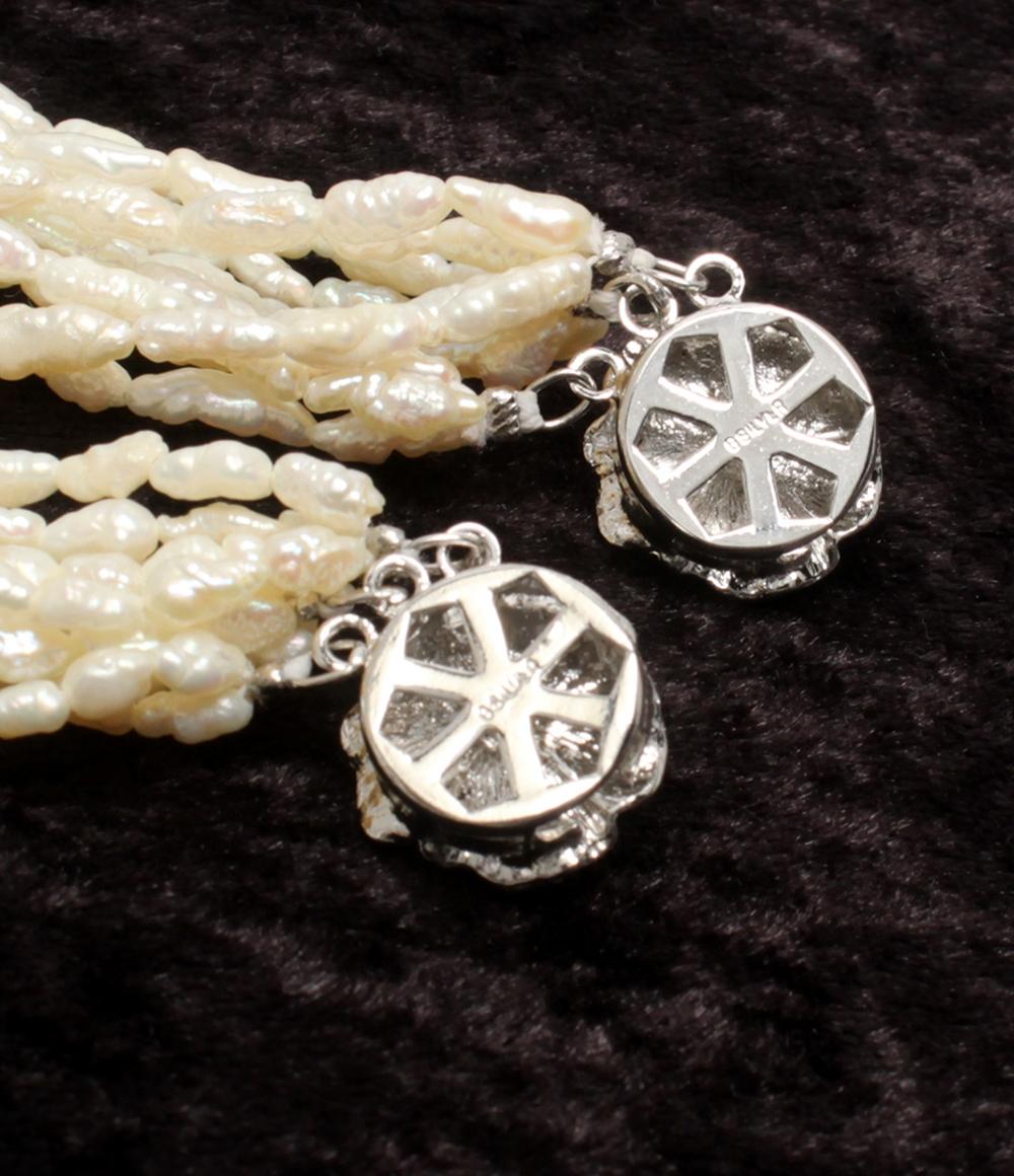 美品 10連ネックレス 10連ブレスレット 淡水パール 2点セット レディース